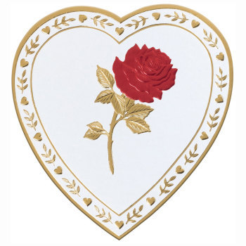 Valentine's Day White Heart Red Rose